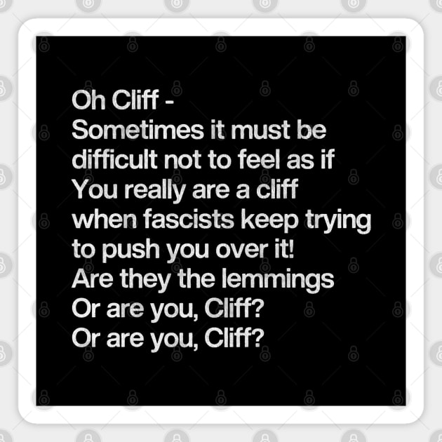 Cliff Richard - Rick Young Ones Poem Magnet by DankFutura